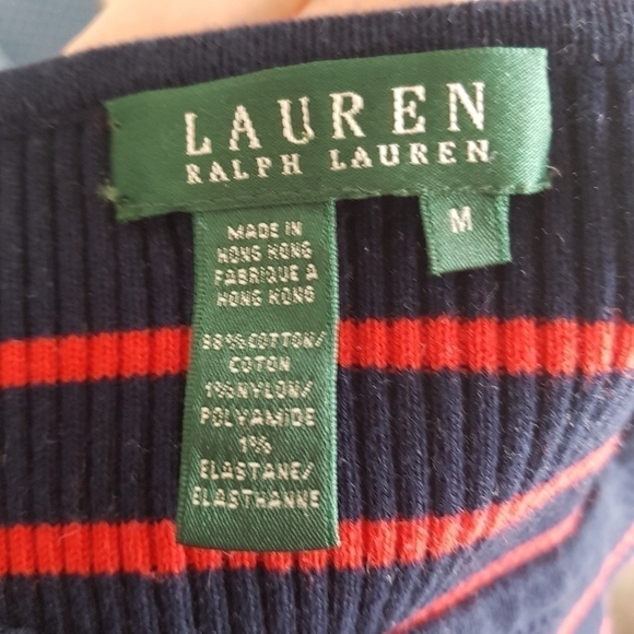 Lauren Ralph Lauren Striped Ribbed Knit Pullover Boat Neck Sweater - Picture 7 of 9